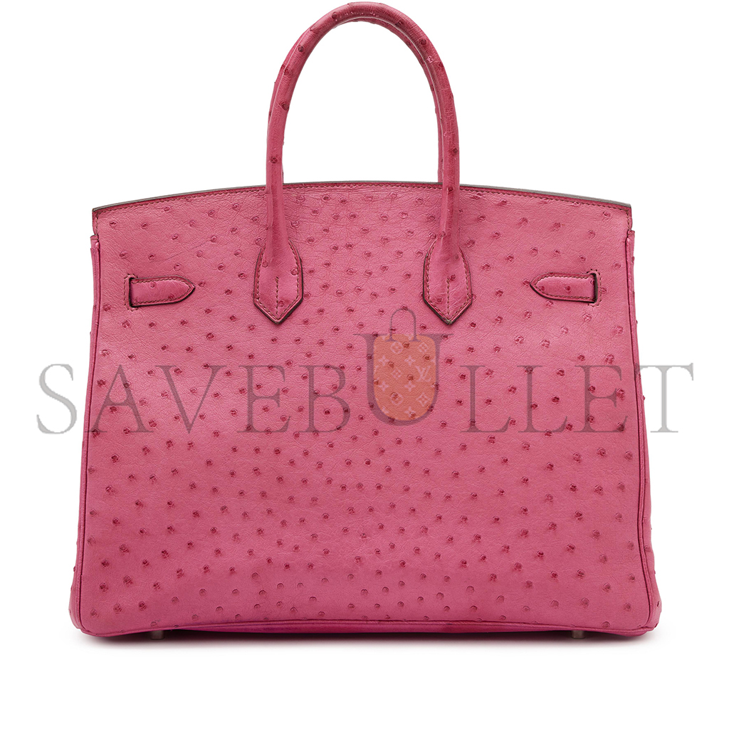 HERMÈS MASTER BIRKIN 30 OSTRICH LEATHER PEACH PINK GOLD BUCKLE H041933CK93 (30*22*16cm)